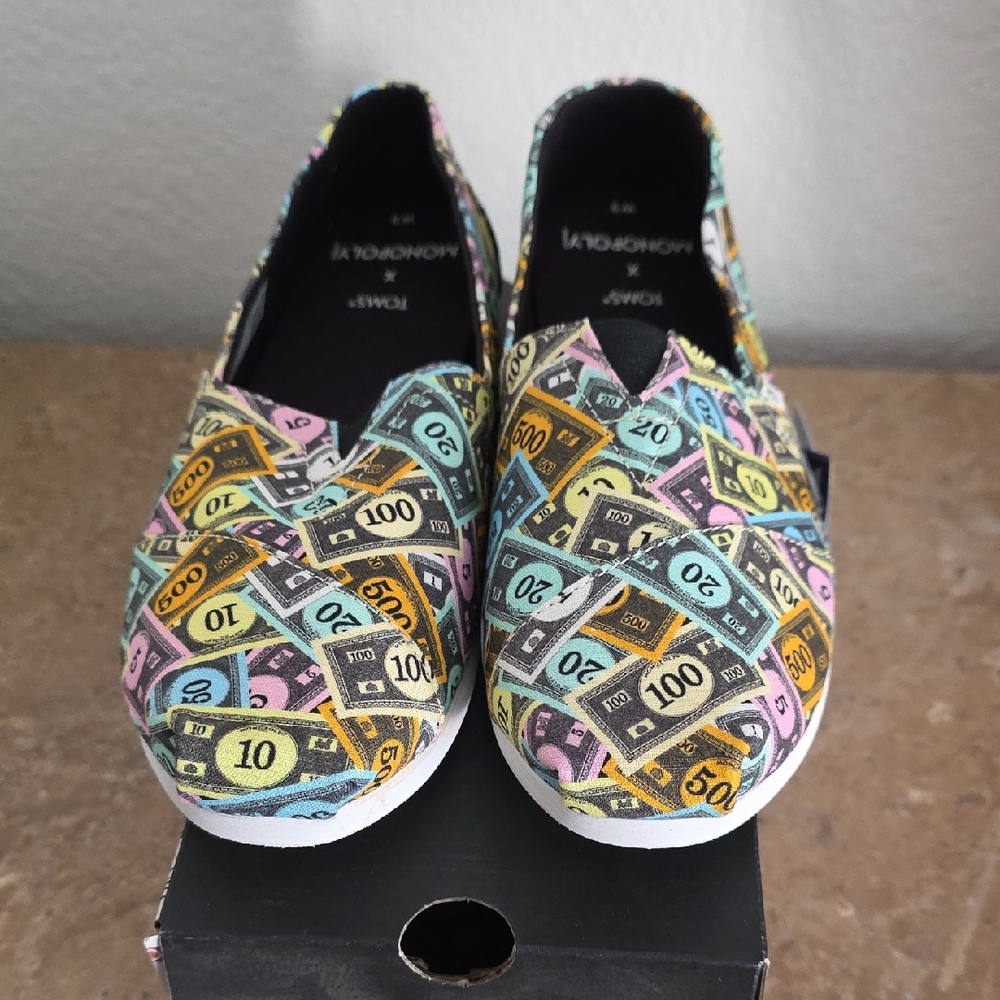 Toms Multicolored Money Print Flats